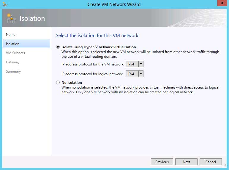 Creating VM Networks is a whole lot easier using the GUI in SCVMM 2012 SP1