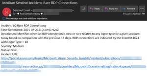 Email Alert for Rare RDP Connection