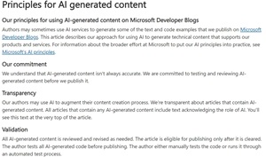 Microsoft Principles for AI Generated Content