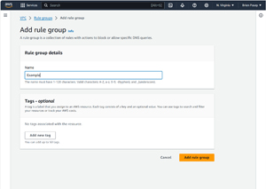 Figure 1: Enter a rule group name and then click Add Rule Group.