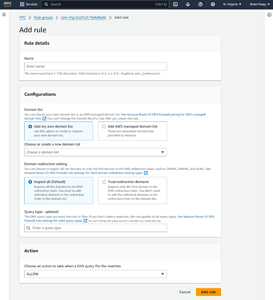 Figure 3: This is the interface used for creating DNS firewall rules.