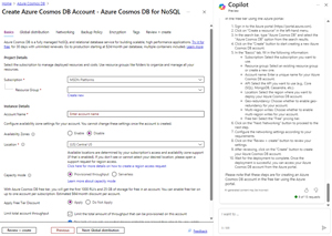 Instructions for creating a Cosmos DB