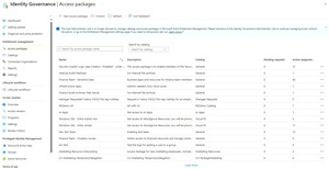 Identity Governance Access Packages List