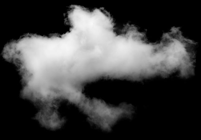 White Cloud on Black Background