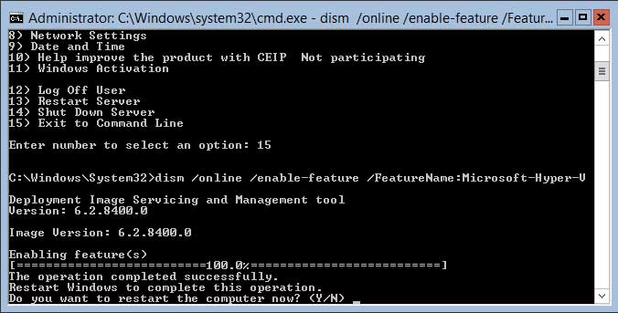 Hyper-V installation.