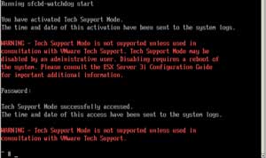 ESXi in Tech Support Mode