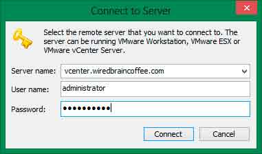 vCenter server credentials