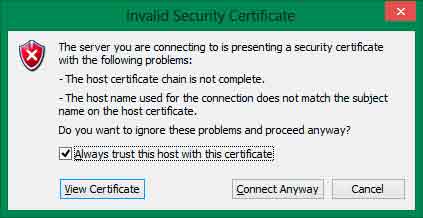 trust the certificate