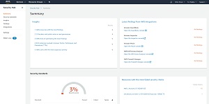 Figure 2: The Security Hub's summary screen provides an overview of the security issues that have been detected.