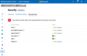 Windows Admin Center Secure Core Features