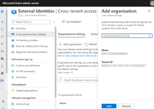 Adding Another Tenant to Configure Access Settings