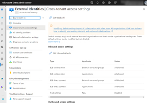 Default Cross-Tenant Access Settings in Entra