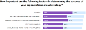 How important are the following factors in determining the success of your organization's cloud strategy?