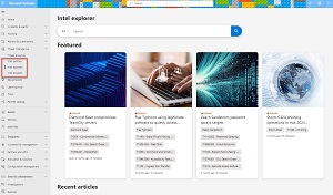 Intel Explorer in the Security Portal