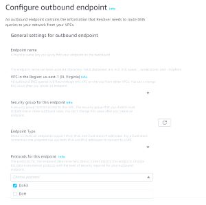 Figure 2: You Have Three Protocol Choices for Route 53 Resolver Endpoints.