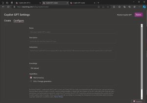 Copilot GPT Settings