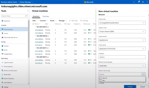 Selecting a Network Security Tag when Creating a New Web Server