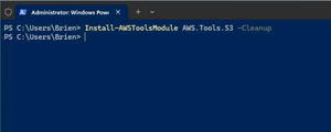 Figure 3: This is the command used to install the S3 module.