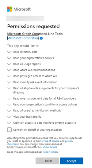 Permissions Required by Microsoft Graph to Access Conditional Access Data
