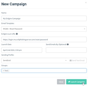 EvilGinx Campaign Configuration.
