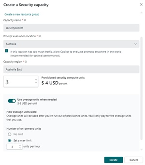 Create Security Copilot Capacity
