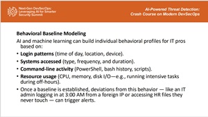 Behavioral Baseline Modeling