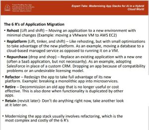 The 6 R's of Application Migration