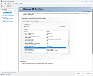 Figure 3: The Nvidia Control Panel contains a setting that you can use to manage the GPU's power consumption.