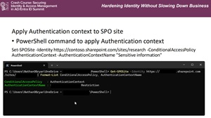 Apply Authentication context to SPO Site