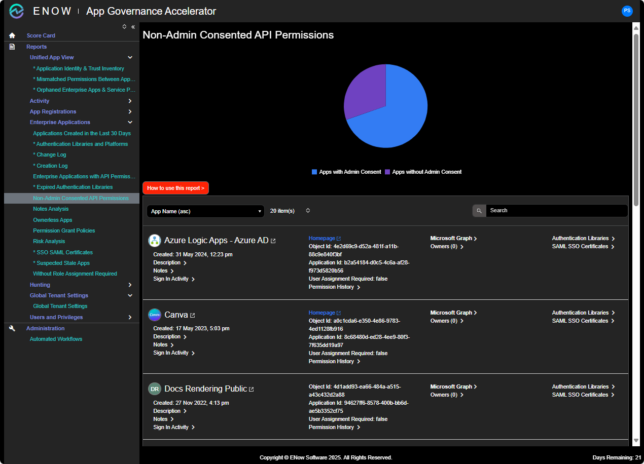 App Governance Accelerator Standard Example Page.