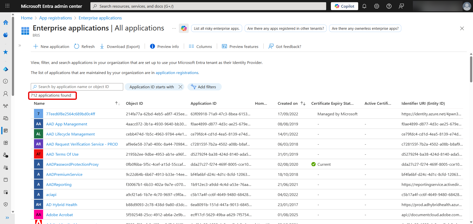 Enterprise Applications in Entra ID - the Full List.