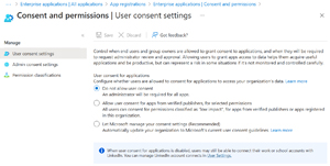 User Consent Settings in Entra.