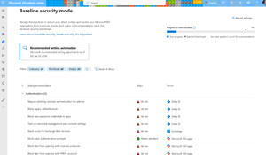 Baseline Security Mode in the M365 Admin Center
