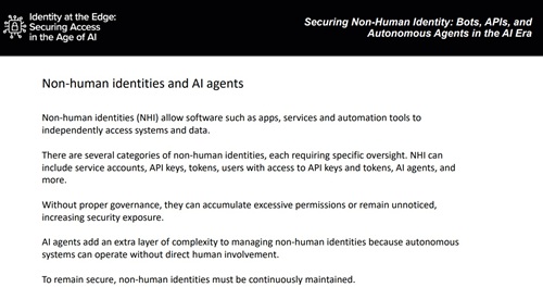 Non-human identities and AI agents