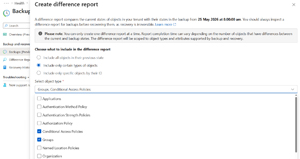 Creating a Difference Report for Specific Objects