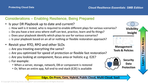 Considerations - Enabling Resilience, Being Prepared
