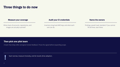 Three things to do now