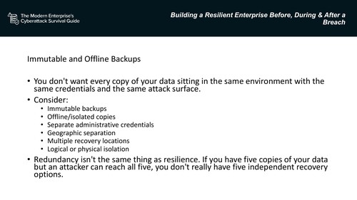 Immutable and Offline Backups