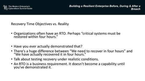 Recovery Time Objectives vs. Reality