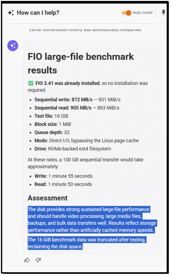 Aipex AI Assistant FIO test results