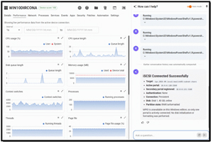 Windows system connected to the iSCSI target