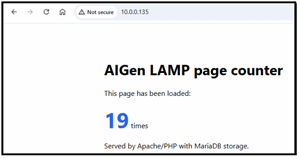 LAMP stack page-load counter web page
