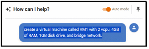 Aipex prompt to create VM1