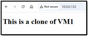 Cloned VM web page