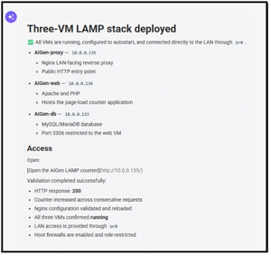Three-tier LAMP stack built by AI