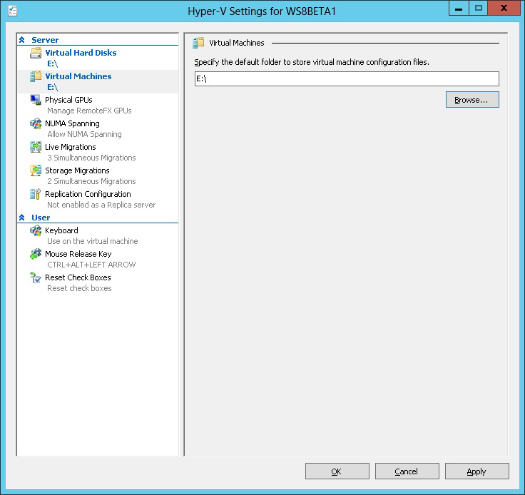 Ensure  VMs don’t fill up the C drive on the Hyper-V host
